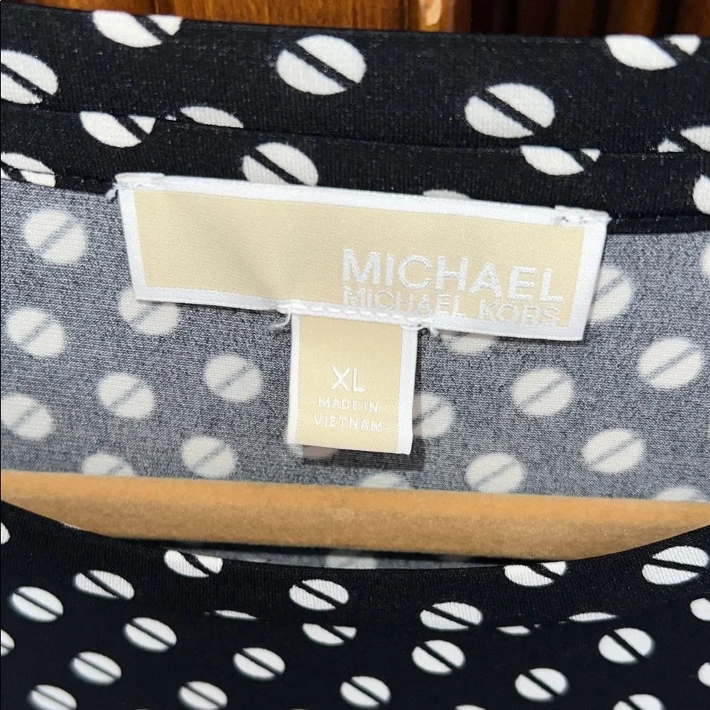 Michael Kors Black and White Polka Dot Blouse